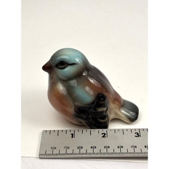 VTG Glossy Chickadee Bird Figurine Made in Austria Golden Crown - Picture 12 of 13